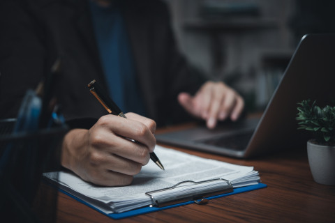 person signing document